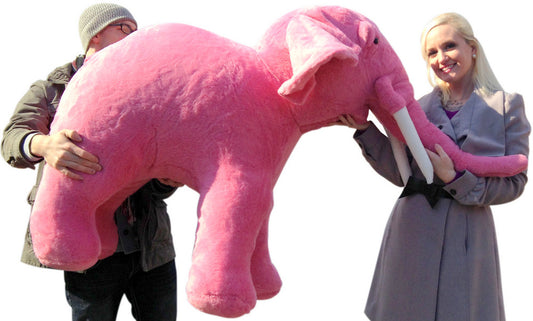American Made Giant Stuffed Pink Elephant  Huge 54 Inches Long 3 Feet
