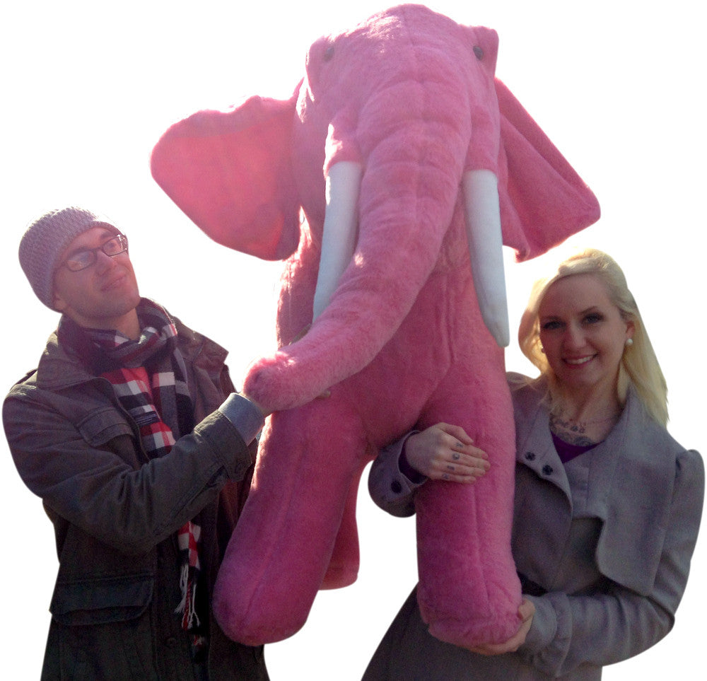 American Made Giant Stuffed Pink Elephant  Huge 54 Inches Long 3 Feet